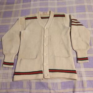 Vtg Letterman Cardigan Sweater 50s Fenger High School Englewood Knitting Gucci